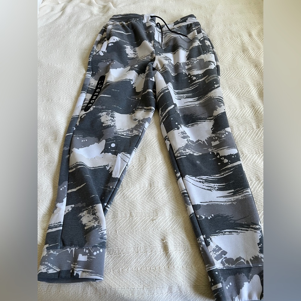 Legends Gray and White Camouflage Joggers